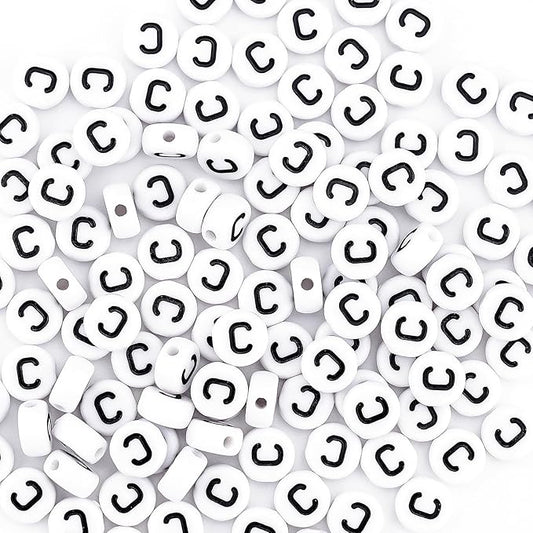 sunrica 300pcs round bulk letter beads for charms bracelets making 4x7mm individual white alphabet beads c