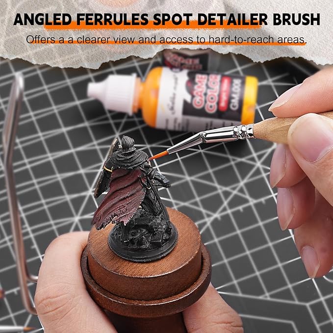 Golden Maple Detail Paint Brush Set, 15pcs Miniature Paint Brushes with Triangular Handles for Fine Detailing & Art Painting - Acrylic, Oil, Watercolors & Paint by Number, Models, Figurine, Craft