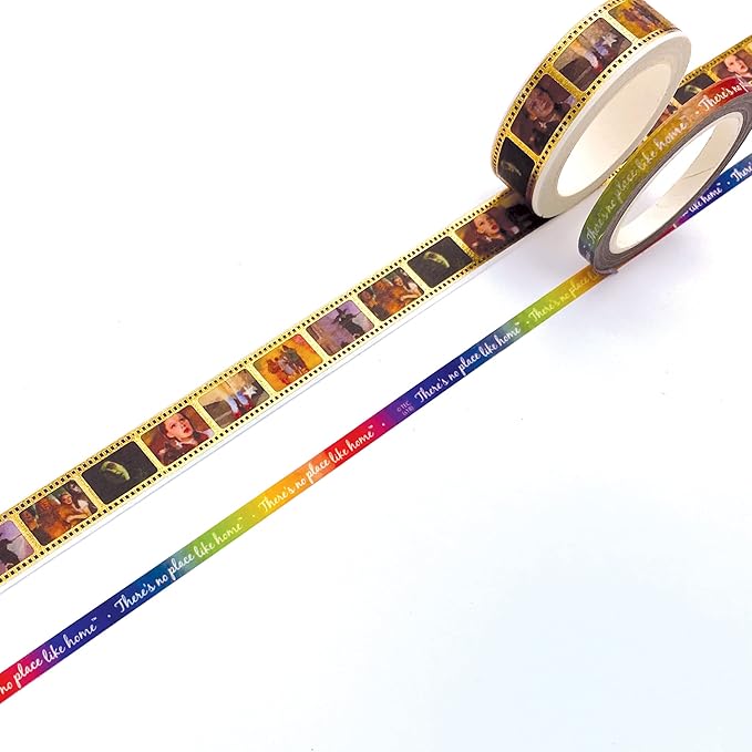 Paper House Productions The Wizard of Oz Set of 2 Foil Accent Washi Tape Rolls for Scrapbooking and Crafts - Film Strip