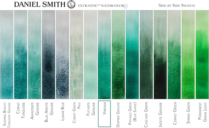 Daniel Smith Extra Fine Watercolor Paint, 5ml Tube, Viridian, 284610112, 0.17 Fl Oz (Pack of 1)