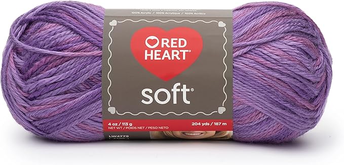 Red Heart Soft Plumy Yarn - 3 Pack of 113g/4oz - Acrylic - 4 Medium (Worsted) - 256 Yards - Knitting/Crochet