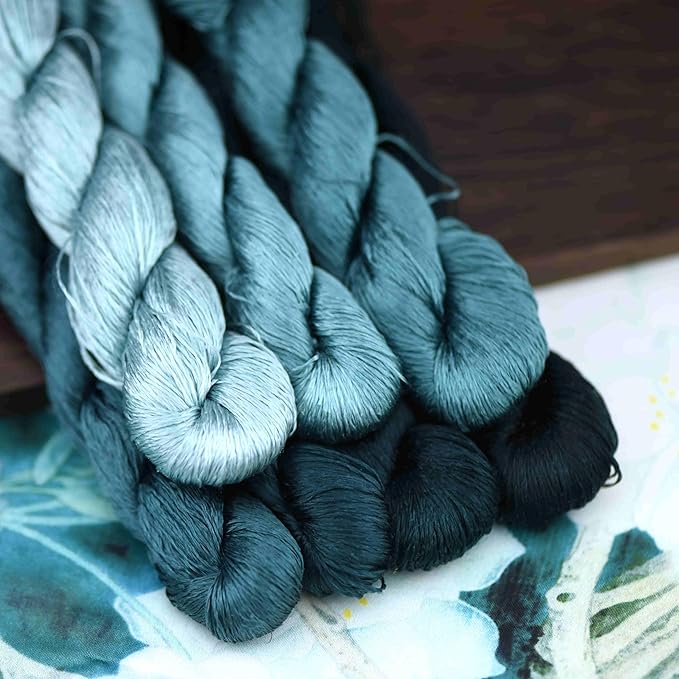 Natural 100% Silk Thread, Handmade Embroidery Thread Silk Floss 7 Colors 110m Each (49)