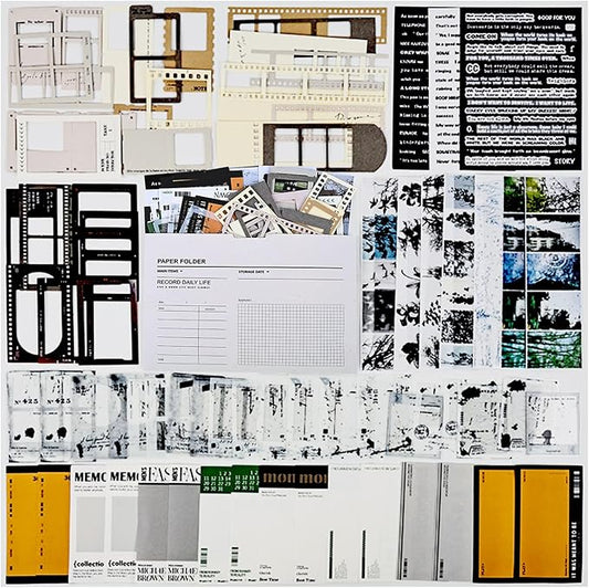 Diuhofart Vintage Scrapbook Supplies Kit, 80Pcs Diecut Film Strips Photo Frames Stickers for Junk Journal Supplies, Scrap Booking Materials, Quote Stickers for Journaling, Scrapbooking, Crafts Arts