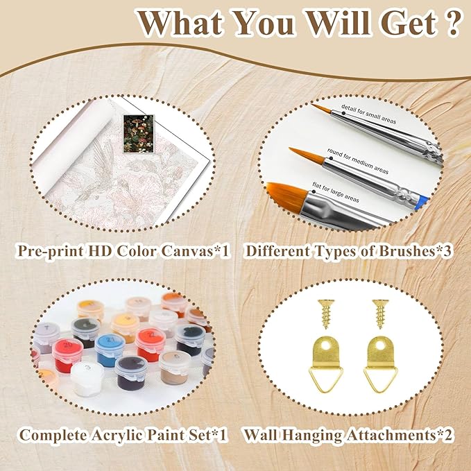 HMZephitiquc Mushroom Paint by Number, Mushroom Paint by Numbers Kit for Adults Beginner, Painting by Numbers, Easy Acrylic Oil DIY Crafts for Gift Home Decor 16x20 in