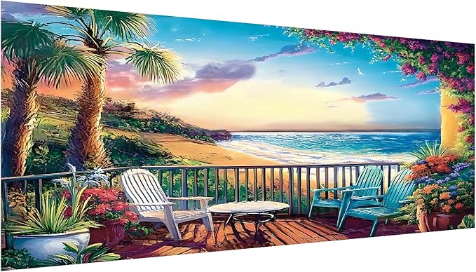 DOTZSO Large Diamond Painting Kits for Adults, Easy DIY 5D Round Full Drill Diamond Art kit Diamond Dot Crystal Gem Art and Craft for Beginners Home Wall Decor Landscape 27.5 X 15.7 Inches