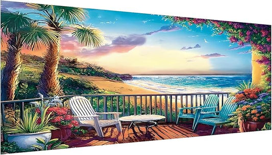 DOTZSO Large Diamond Painting Kits for Adults, Easy DIY 5D Round Full Drill Diamond Art kit Diamond Dot Crystal Gem Art and Craft for Beginners Home Wall Decor Landscape 27.5 X 15.7 Inches