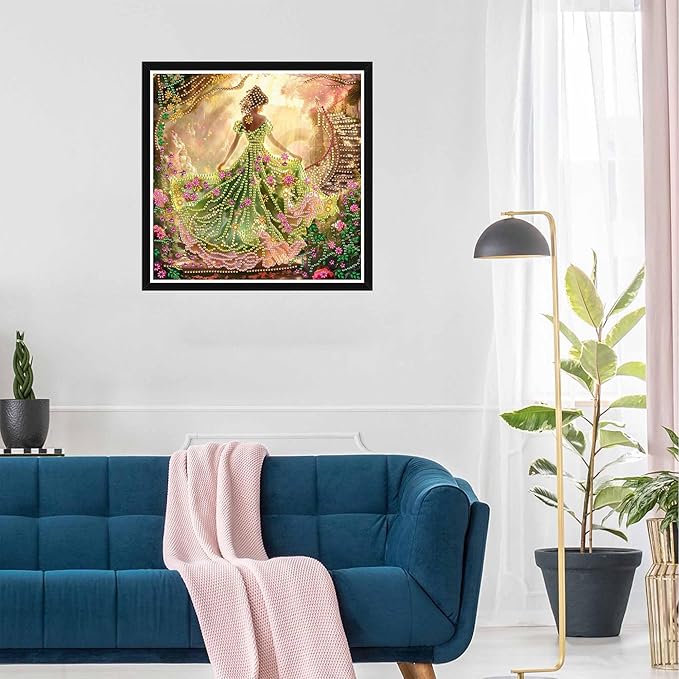 SKRYUIE DIY Diamond Art Kits for Adults Woman Special Shape - 5D Diamond Painting Kits for Adults Landscape - Crystal Embroidery Cross Stitch - Craft for Wall & Office Decor 12 x 12 Inch c17