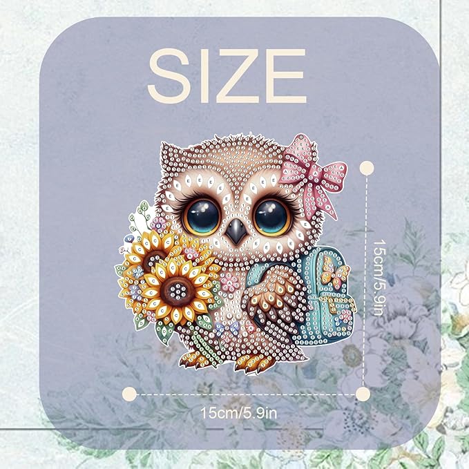 TDFERAN Diamond Pinting During owl Diamant Art Hanging Sign Onament Animal Pendants Wind Chimes Wall Hanging in Living Room Dorridor Diamond Art Hanging Sign Onamen DIY Decorations Ornaments