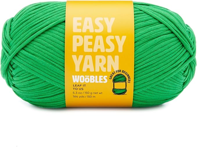 Woobles Easy Peasy Yarn for Beginners - Crochet & Knitting Yarn - Medium #4 Worsted - Cotton-Nylon Blend