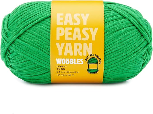 Woobles Easy Peasy Yarn for Beginners - Crochet & Knitting Yarn - Medium #4 Worsted - Cotton-Nylon Blend