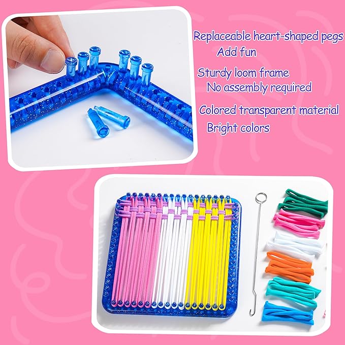 CCTVRTV Weaving Loom Kit Toys for Kids and Adults, Potholder Loops DIY Arts and Crafts for Boys and Girls Ages 5 6 7 8-12 13, Easy Potholder Loom Knitting Kits Gifts for Beginners, 252 Craft Loops.