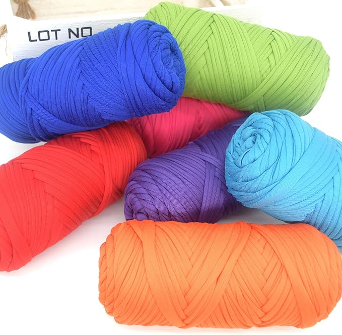 2 Pack Tshirt Yarn for Crocheting,Green T Shirt Chunky Elastic Fabric Thick T-Shirt Crochet Yarn for Beginners Crocheting Hand Knitting Bag/Basket/Coasters/DIY Crafts/Home Decor 2 * 200G(Apple Green