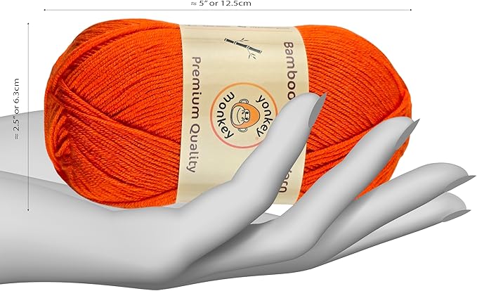 10-Pack of Yonkey Monkey 500 Grams Yarn - 70% Rayon derived from Bamboo, 30% Cotton - Orange 9020