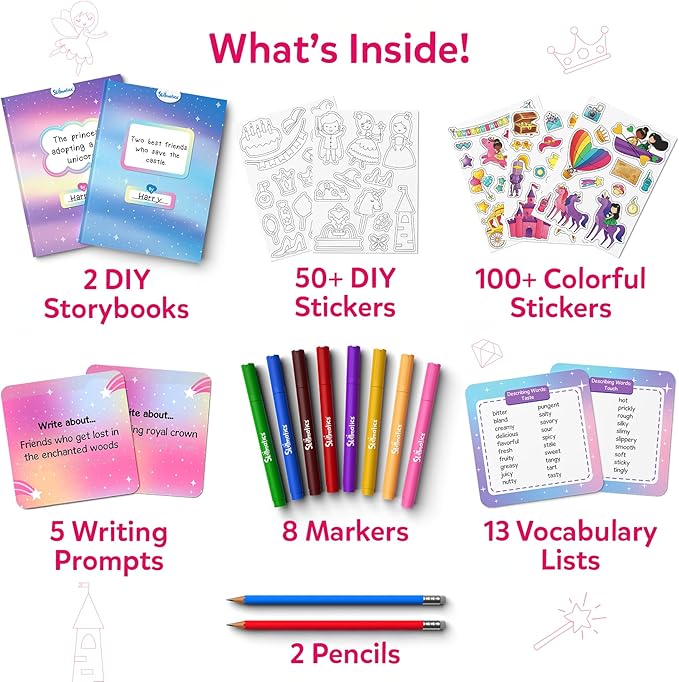 Skillmatics Storybook Art Kit - Create Fairytale Stories, DIY Craft & Writing Kit with 300+ Stickers, Scrapbooking & Journal Activity, Easter Gifts for Kids Ages 5, 6, 7, 8, 9, 10