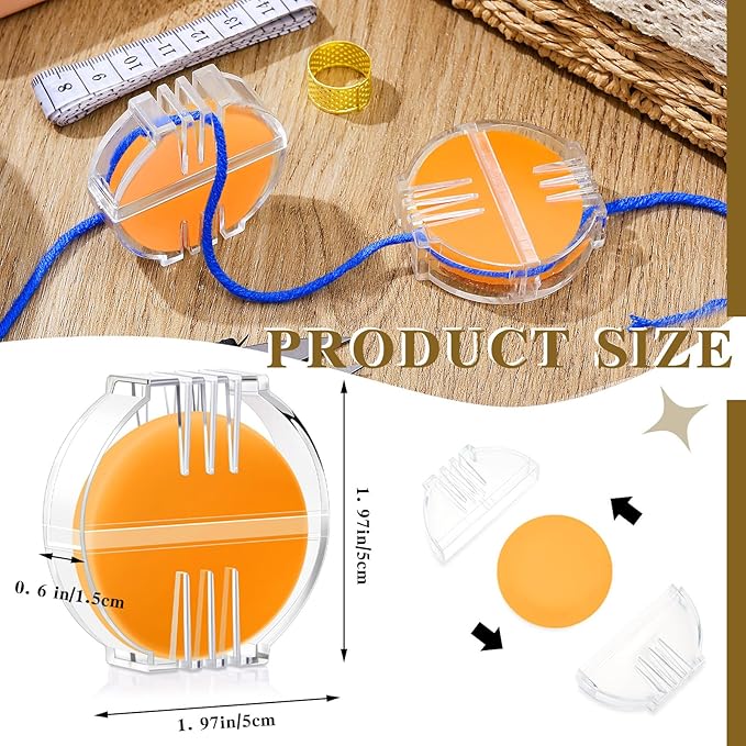 Maitys 2 Pcs Thread Wax Thread Conditioner Beeswax for Hand Sewing Embroidery Beeswax Floss Conditioner for Quilting Sewing Strengthening Line Embroidery Wax (Deep Yellow,Clear Case)