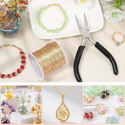 18 20 22 Gauge Jewelry Beading Wire for Jewelry Making Supplies with Versatile Pliers,Craft Jewelry Wire Tarnish Resistant