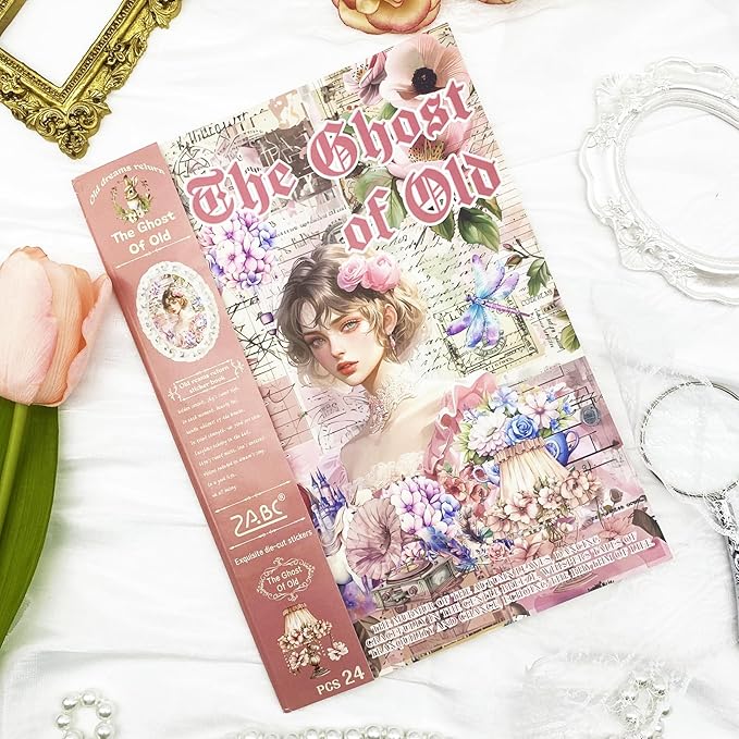 Journal Sticker Book for Adults, 568pcs Pre-Cut Junk Journal Stickers for Scrapbooking Supplies Vintage Washi Stickers for Journaling Aesthetic Scrapbook Supplies for Women, Ephemera Sticker Book