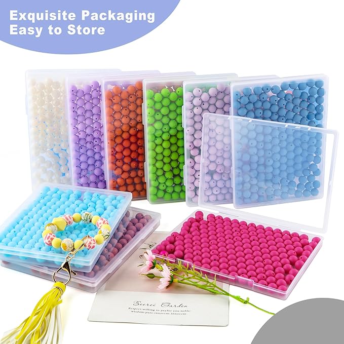 160Pcs 12mm Silicone Beads for Keychain Making Bracelet Necklace, Bulk Round Silicone Beads for Pens（Metall White）