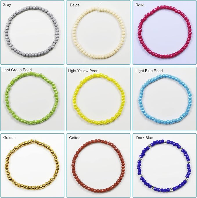 Bala&Fillic Crystal Pearl Color 4mm Seed Beads About 1200pcs/100Grams in Bag, 6/0 Glass Craft Beads for Making Bracelet and Necklace (Crystal Pearl)