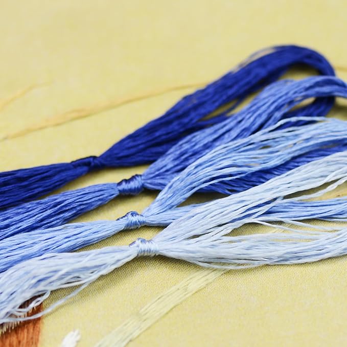 4 Skeins Mulberry Silk Floss Embroidery Thread Floss-Cross Stitch Threads China Silk Woven Jewelry Threads DIY Sewing Kits (11)