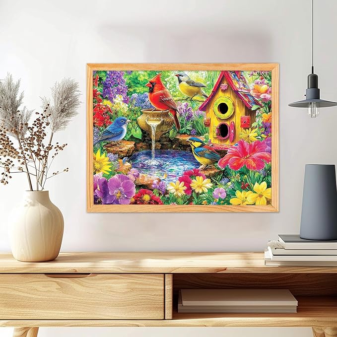 MAXBYE Colorful Birds Paint By Numbers Kits for Adults Beginner, Garden Birds Adult Paint By Number On Canvas, Easy Oil Painting Kits for Home Wall Decor Gift 16x20 Inch