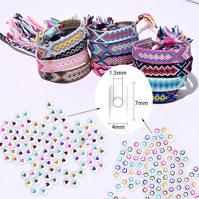 LE PAON 20 skiens Embroidery Floss，Embroidery Thread Friendship Bracelet Stitch Kit， Crafts Thread with 200beads，1 roll of Transparent Thread, 1 Bracelet Wheel，1 Threader