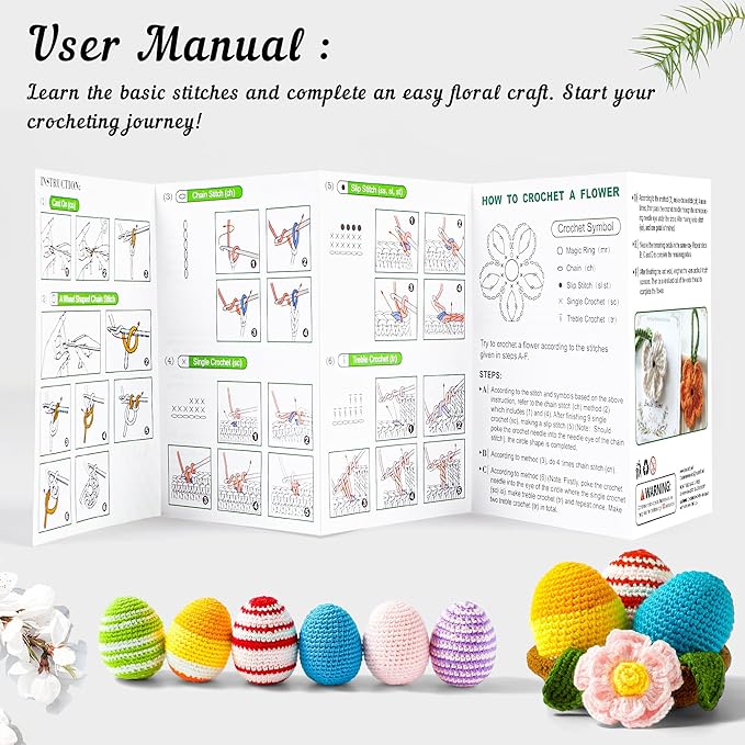 103 PCS Crochet Kit with Crochet Hooks Yarn Set, Premium Bundle Includes 1650 Yards Acrylic Yarn Skeins Balls, Needles, Accessories, Bag, Ideal Starter Pack for Kids Adults Beginner Professionals