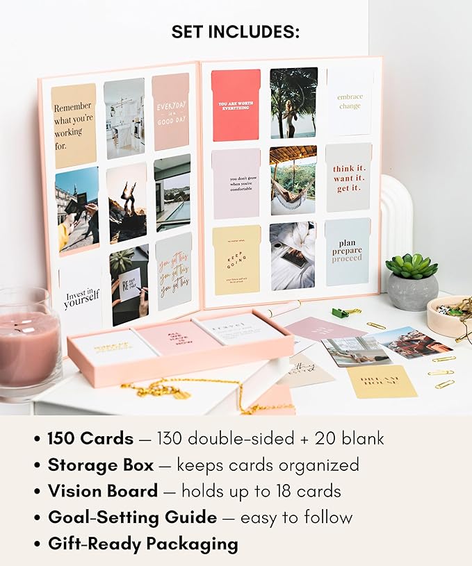 Lamare Vision Board Kit – Premium Dream Board Supplies – Complete Vision Board Supplies for Women, Mood Board Supplies & Collage Book for Manifestation