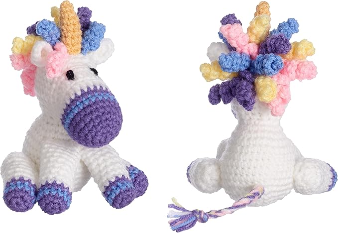 LEISURE ARTS - Crochet Kits, Friends Ursula Unicorn, 3", Crochet Kit for Beginners, Complete Kit, Animal Kits, Animal Kit, DIY Amigurumi Kits