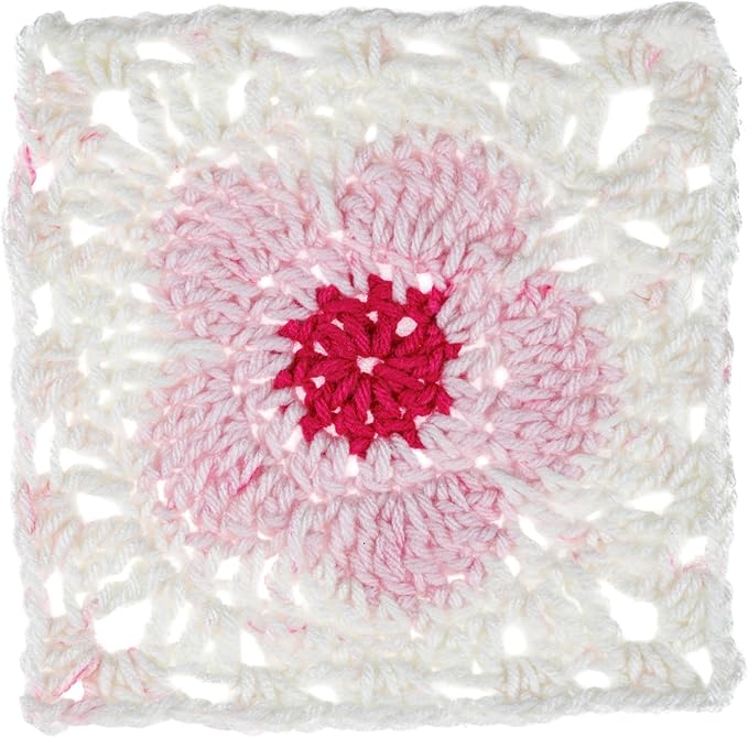 Red Heart All in ONE Flower Power Cherry Blossom Yarn - 3 Pack of 8.8oz/250g - 100% Acrylic - #4 Worsted (Medium) - 440 Yards - Knitting/Crochet