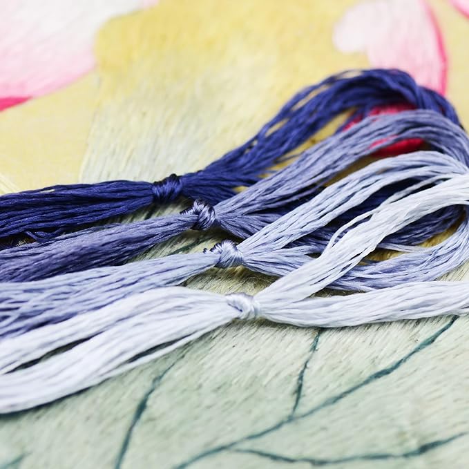 4 Skeins Mulberry Silk Floss Embroidery Thread Floss-Cross Stitch Threads China Silk Woven Jewelry Threads DIY Sewing Kits (18)