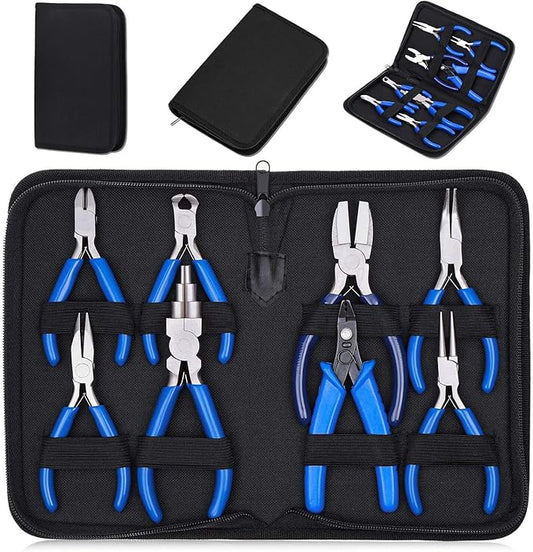 shynek jewelry making pliers tools, 8pcs micro jewelry pliers set for jewelry making supplies
