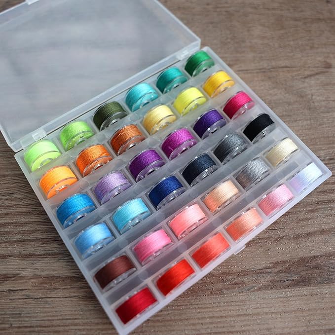 72 PCS Sewing Thread Assortment, 36 Color Thread for Sewing Machine with 36 Same Color Bobbins, Polyester Thread 400 Yards/Spool (72)