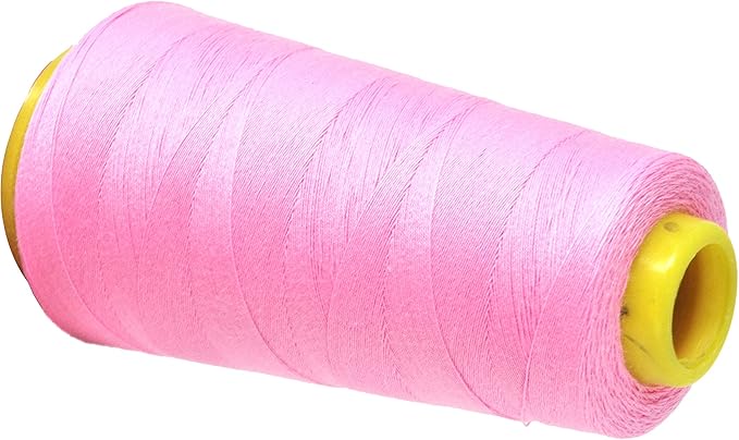 Mandala Crafts Pink Thread Cones for Machine and Hand Quilting - 2400 Yds 50 WT Multiple Purpose Mercerized 100% Cotton Threads for Sewing Machine Serger Embroidery