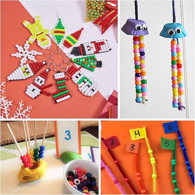 simetufy 3600pcs pony beads bulk, 24 assorted colors rainbow plastic beads for hair braiding friendship bracelets diy crafting kandi jewelry making