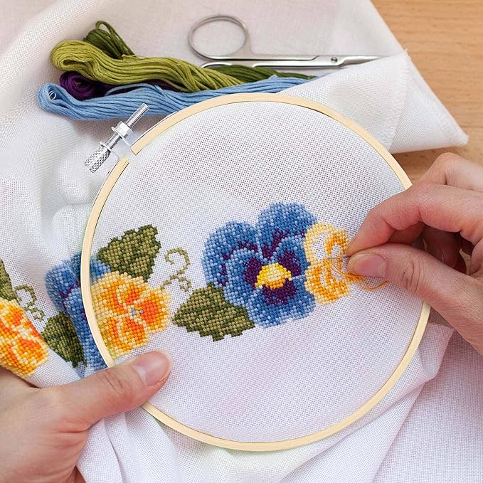 giemson embroidery hoop 6 inch 12 pieces embroidery hoops bamboo circle cross stitch hoop for embroidery art craft sewing