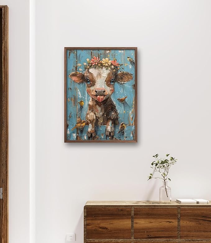 leczany cross stitch stamped kits for adults beginners patterns craft kit needlepoint full range of diy embroidery kits starter 11ct 3 strands | cute little cow 15.8×20.9 inches