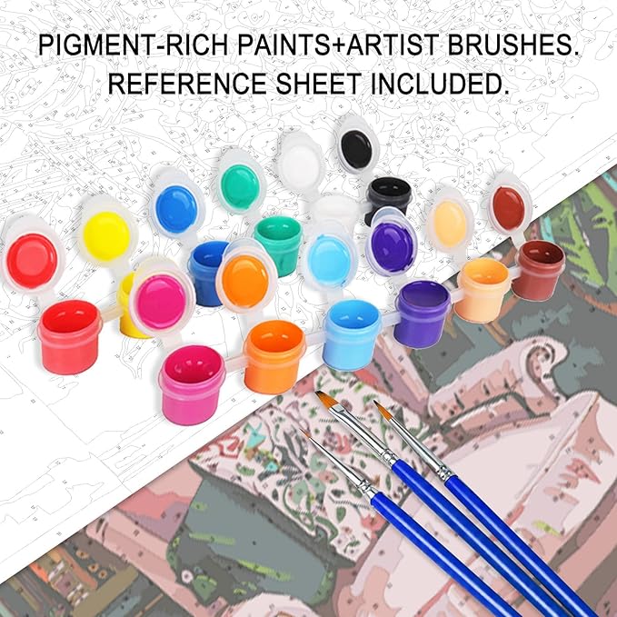 Aihonmin Paint by Numbers Kits Canvas DIY Oil Painting for Boys,Students,Adults Beginner with Brushes & Acrylic Pigment -Rugby Sports Lovers for Boys Room Wall Decor(Frameless)