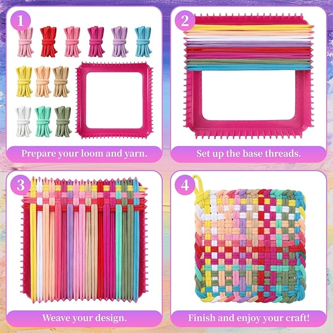 Foyods 120PCS Weaving Loom Refill Loops, 12 Colors Weaving Loops for 7-Inch Weaving Loom & Potholder Loops/Loom Loops/Potholder Loom Loops/Weaving Loom Bands
