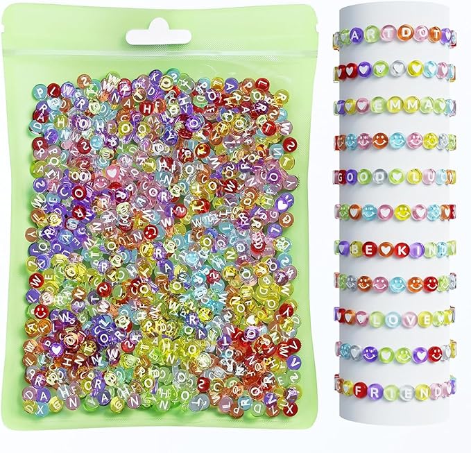 ARTDOT 800 Pieces Assortment Letter Beads for Friendship Bracelets Making Kit, 28 Styles Jewelry Making Supplies Beads Set Preppy Crafts Art for Adult