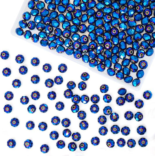 laopottbeads 220pcs 10mm crystal glass beads for jewelry making beads for bracelets necklace pendants making supplies(peacock blue)