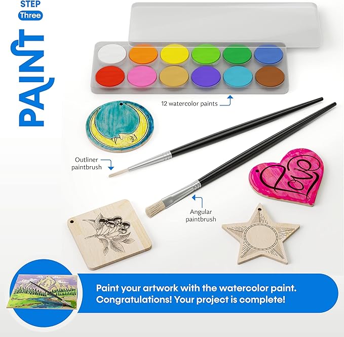 Craft Culture Beginners Wood Burning Kit for Kids, Teenage Boys & Girls - Easter Gifts for Boy & Girl - Craft Projects Birthday Gift Idea for Children Teen Woodburning DIY Hobby Kits Art Activities