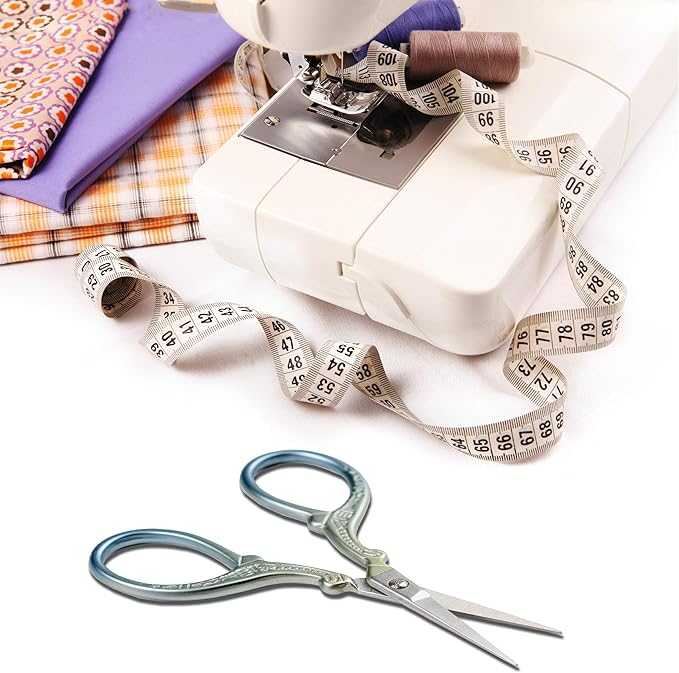 Embroidery Scissors Set with Leather Sheaths for Sewing Crafting, Art Work, Threading, Needlework DIY Tools Dressmaker Small 3.6 inch Shears Cross Stitch Knitting Scissor