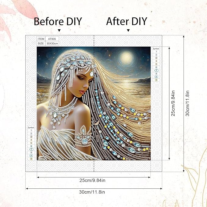AiYuanzsh 5D Special Shaped Diamond Painting Kit - Beautiful Goddess Queen Design, Unique Crystal Rhinestone Diamond Art Set for Beginners and Adults, Perfect for Home Wall Decor and Holiday Gifts