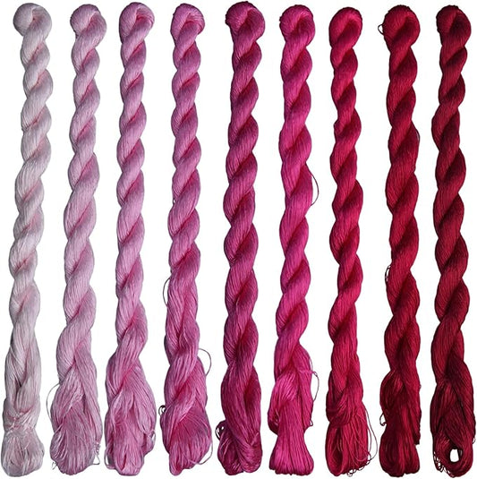Natural 100% Silk Thread, Handmade Embroidery Thread Silk Floss 9 Colors 110m Each (39)