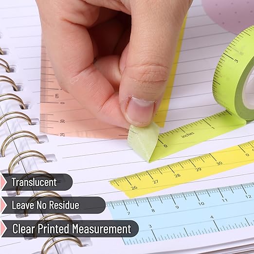 Mr. Pen- Ruler Washi Tape Set, 4 Pack, Assorted Sizes, Decorative Tape