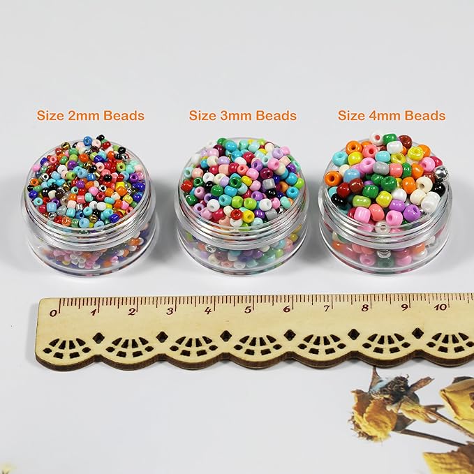 Size 4mm Seed Beads About 8000pcs 48 Colors 6/0 Glass Seed Beads for Making Jewelry Bracelet Necklace