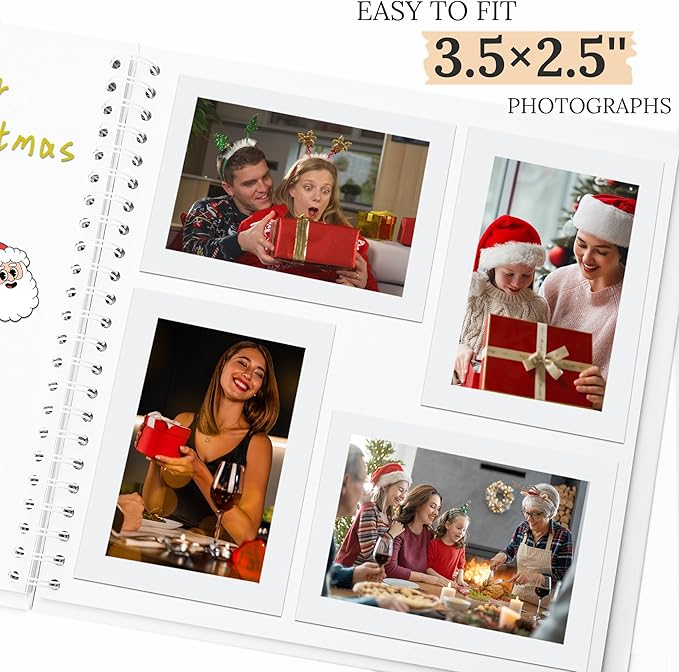Scrapbook 7x7 Inch DIY Scrapbook Album Hardcover Kraft Paper Scrap Book Photo Albums 40 Pages Perfect for 4x6 / 5x7 Photos Memory Book for Family, Wedding