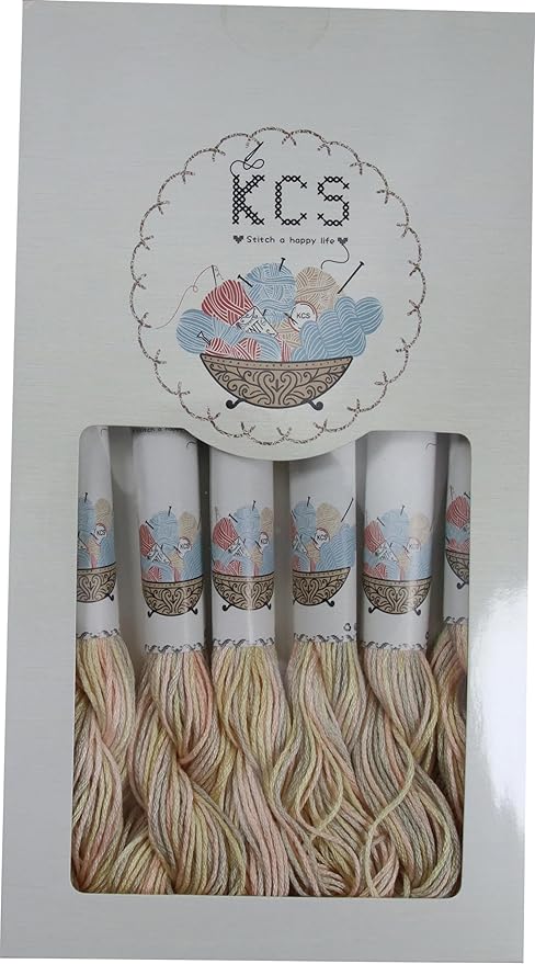 KCS Big skeins of 25 Meters Size 25 Color Variegated Cross Stitch Stranded Threads,6 skeins,4150