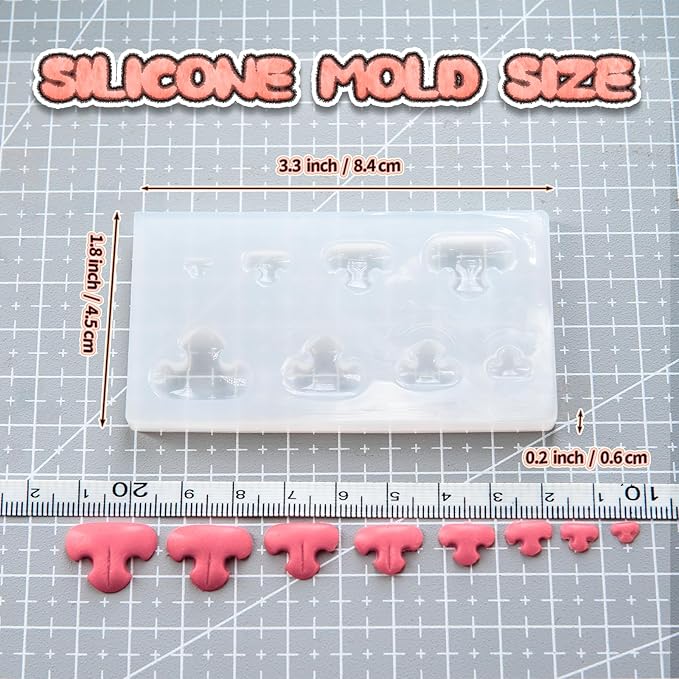 Nuvretk 8 Cute Silicone Molds for Needle Felting - Cat Nose Shapes for Stuffed Animals, DIY Crafts, and Accessories (T-Shaped)